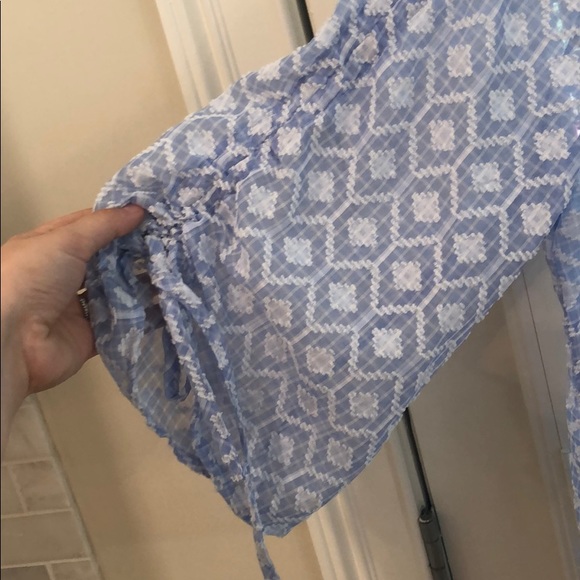 Democracy sheer blue gingham blouse - Picture 3 of 3